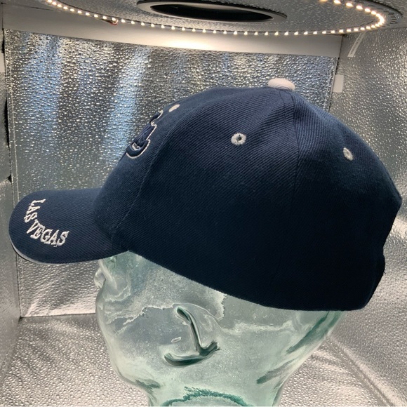 Las Vegas Baseball Hat Blue and Trimmed in White Adjustable Strap Made by Lanza - Picture 5 of 9